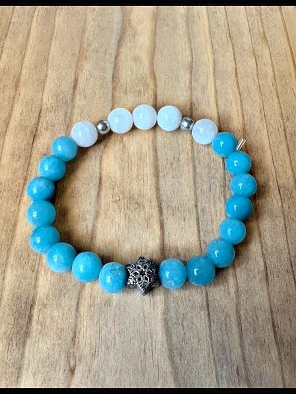 Courage Aquamarine & Moonstone Bracelet | Evolve Mala